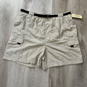 Cherokee Men's XL Vintage Beige Khaki Swim Trunks Belted Elastic 38" Waist NWT